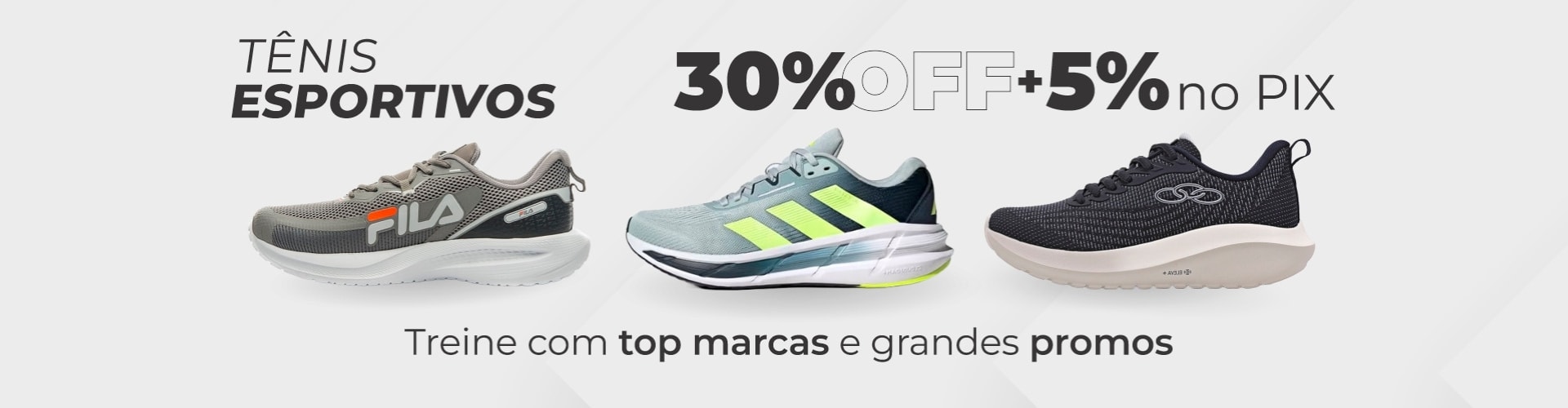 Tênis Esportivo com 30% OFF mais 5% no PIX