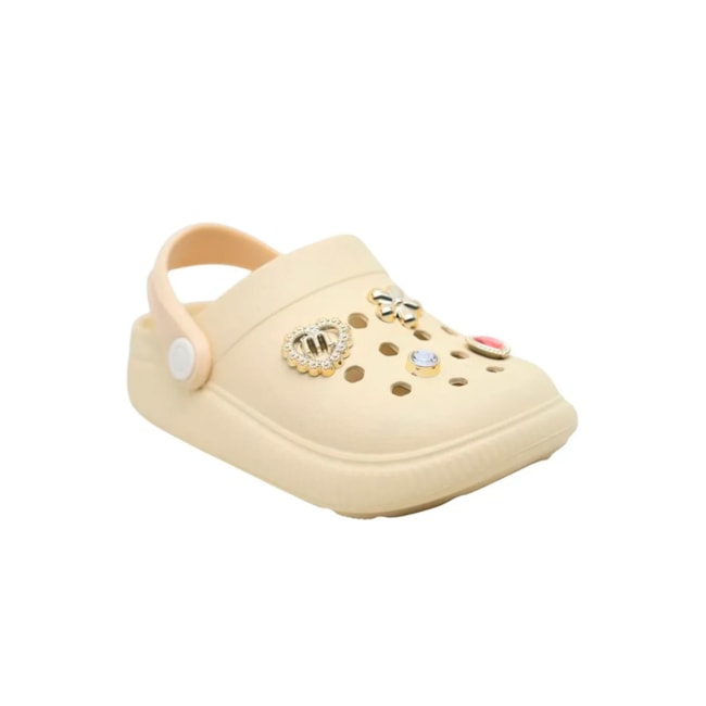 Babuche Molekinha Infantil Feminino Creme