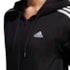 Blusa Capuz Zíper Regular Essentials 3-Stripes Adidas Feminina Preto