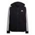 Blusa Capuz Zíper Regular Essentials 3-Stripes Adidas Feminina Preto