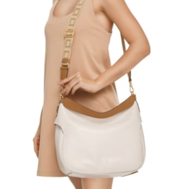 Bolsa De Couro Grande Luz Da Lua Feminina Panna