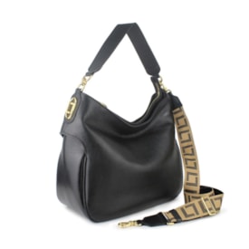 Bolsa De Couro Grande Luz Da Lua Feminina Preto