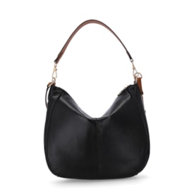 Bolsa de Couro Grande Luz Da Lua Feminina Vitello Preto