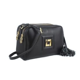 Bolsa De Couro Luz Da Lua Feminina Preto