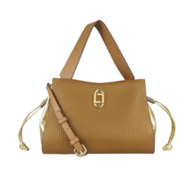Bolsa De Couro Média Luz Da Lua Feminina Amendoa