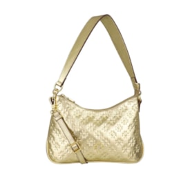 Bolsa De Couro Média Luz Da Lua Feminina Gold