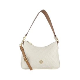 Bolsa De Couro Média Luz Da Lua Feminina Panna