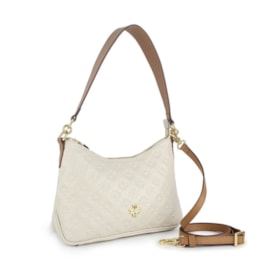 Bolsa De Couro Média Luz Da Lua Feminina Panna