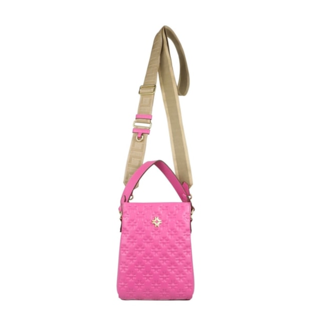 Bolsa De Couro Pequena Luz Da Lua Feminina Pink