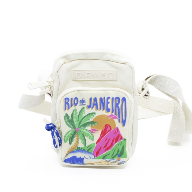 Bolsa Estampada Shouder Bag Farm Feminina Branco Off