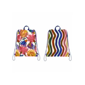 Bolsa Farm Praiana Floral X Dança De Listras Branco