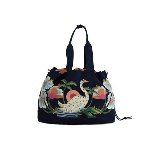 Bolsa Grande Farm Carioca Terra Surrealis Azul Marinho