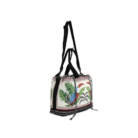 Bolsa Grande Farm Carioca Tucanos E Folhagens Preto