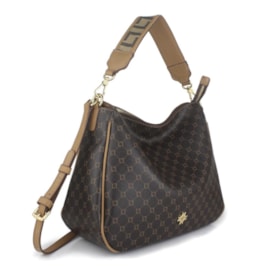 Bolsa Grande Luz Da Lua Feminina  e Monograma Mocca