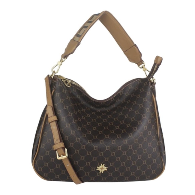Bolsa Grande Luz Da Lua Feminina  e Monograma Mocca