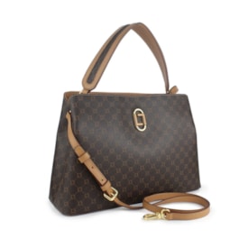 Bolsa Grande Luz Da Lua Feminina  e Monograma Mocca