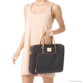 Bolsa Grande Luz Da Lua Feminina Mocca e Monograma