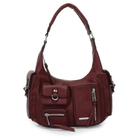 Bolsa Hobo Grande Wj Feminina Burgundy
