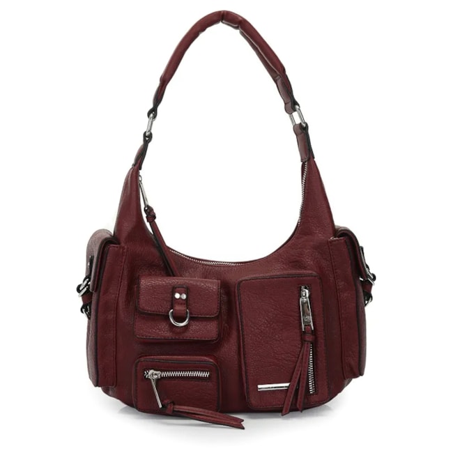Bolsa Hobo Grande Wj Feminina Burgundy