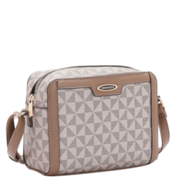 Bolsa Linha Elemento Grafico Transversal Chenson Feminina Bege