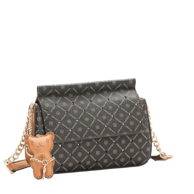 Bolsa Linha Monograma Cristal Transversal Chenson Feminina Cafe