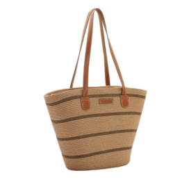 Bolsa Linha Palha Ombro Chenson Feminina Cafe