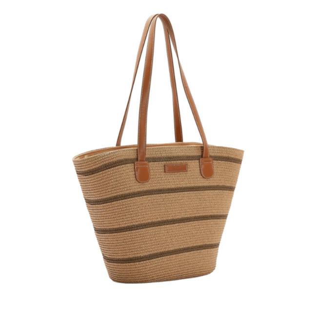 Bolsa Linha Palha Ombro Chenson Feminina Cafe