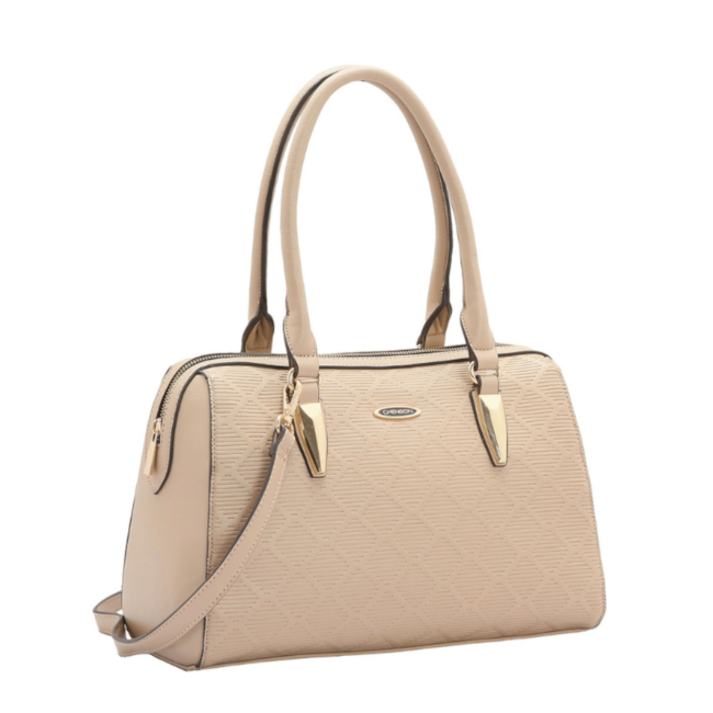 Bolsa Linha Textura Geometrica Chenson Feminina Bege