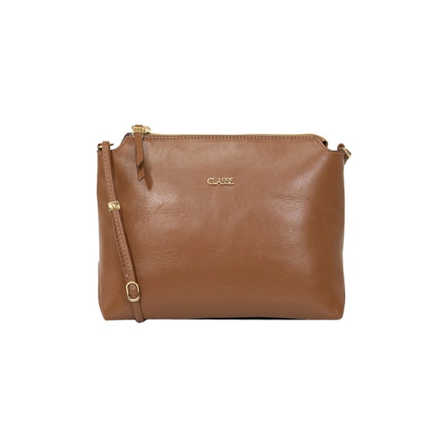 Bolsa Média Classe Couro Feminina Nocciola