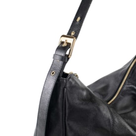 Bolsa Média Classe Couro Feminina Preto