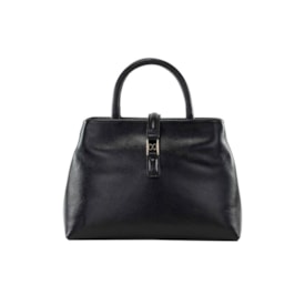 Bolsa Média Classe Couro Feminina Preto