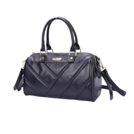 Bolsa Média Formato Baú Macadamia Feminina Preto