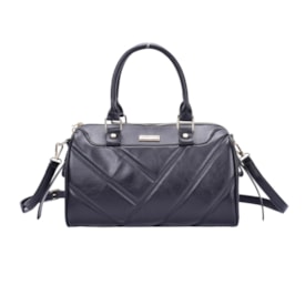 Bolsa Média Formato Baú Macadamia Feminina Preto