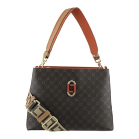 Bolsa Média Luz Da Lua Feminina  e Monograma Mocca