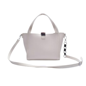 Bolsa Mini Shopper Lenço Macadamia Feminino Off White Bolsa Mini Shopper Lenço Macadamia Feminino Off White