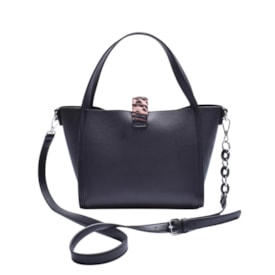Bolsa Mini Shopper Lenço Macadamia Feminino Preto