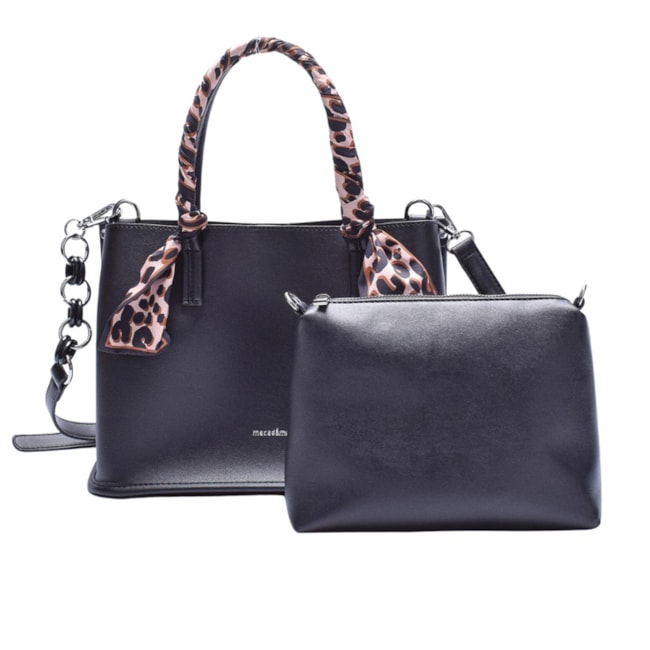 Bolsa Mini Shopper Lenço Macadamia Feminino Preto