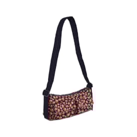 Bolsa Pequena Farm Baguete Leopard Pop Azul Marinho