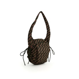 Bolsa Pequena Farm Tropicana Floresta Tipografica  Preto