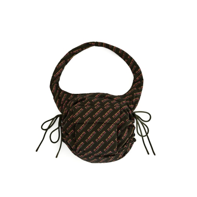 Bolsa Pequena Farm Tropicana Floresta Tipografica  Preto