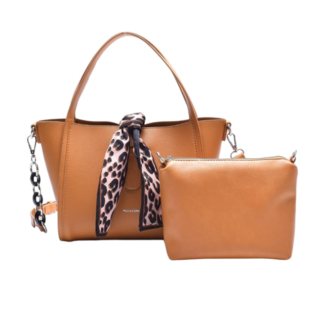 Bolsa Shopper Lenço Macadamia Feminina Caramelo