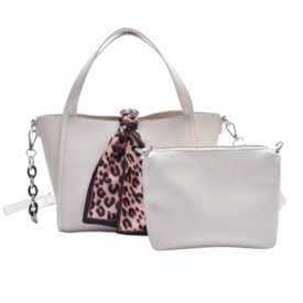 Bolsa Shopper Lenço Macadamia Feminina Off White