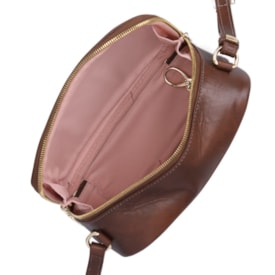 Bolsa Tiracolo Em Couro Luz Da Lua Feminina  Capuccino Lux