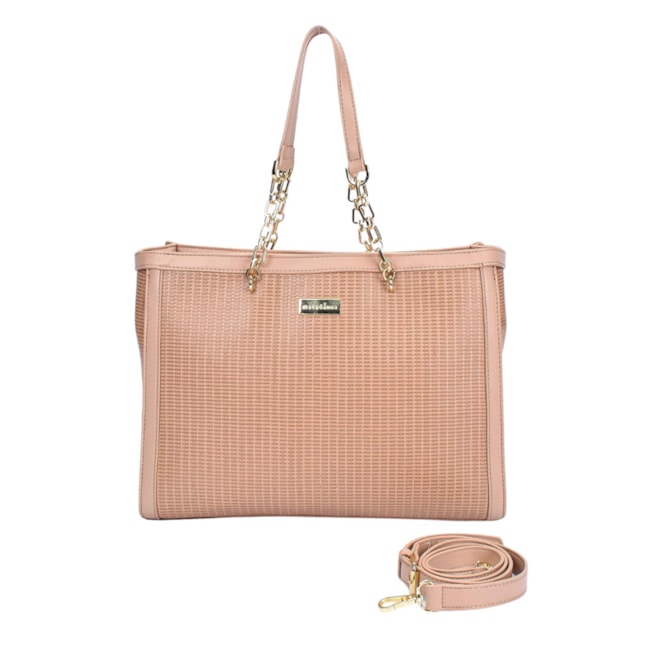 Bolsa Tote Texturizada Macadamia Feminina Taupe