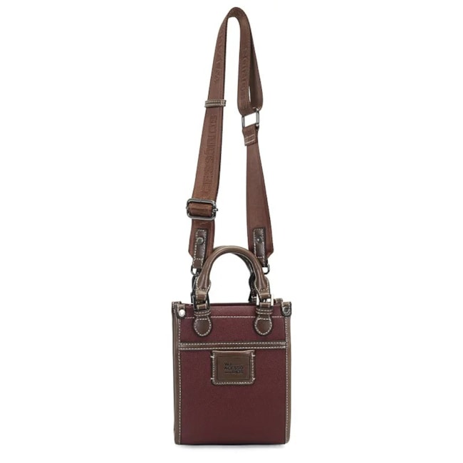 Bolsa Transversal Pequena Wj Feminina Burgundy