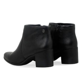 Bota Cano Baixo De Couro Burnish Bottero Feminina Preto
