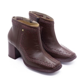 Bota Cano Curto J Gean Feminina Bordo Diva