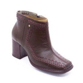 Bota Cano Curto J Gean Feminina Bordo Diva