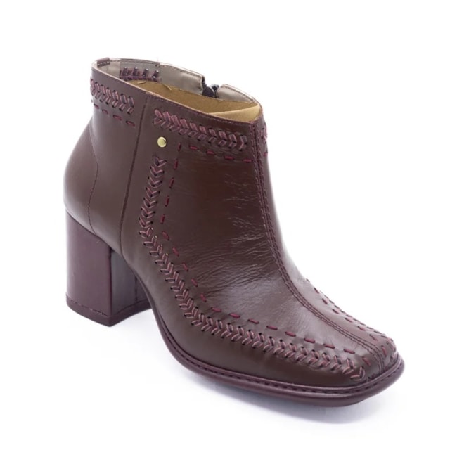 Bota Cano Curto J Gean Feminina Bordo Diva