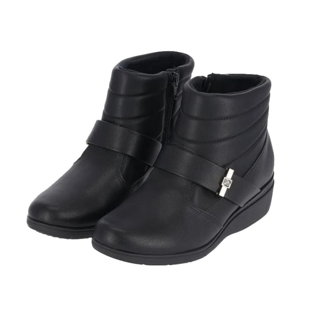 Bota Cano Curto Piccadilly Feminina Preto